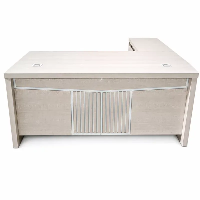 Birou Directorial Valente 1800x800x750mm cu Dulap Lateral Mobil Alb