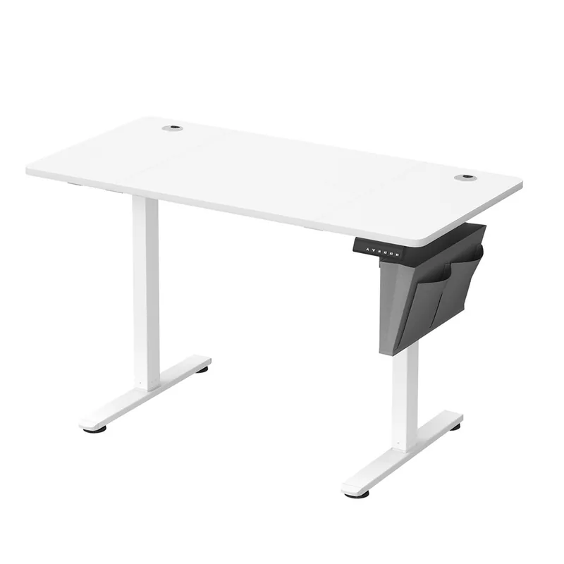 Birou Electric Reglabil Brius 120x60cm Memorie 4 Pozitii USB-C Cadru Metalic Alb