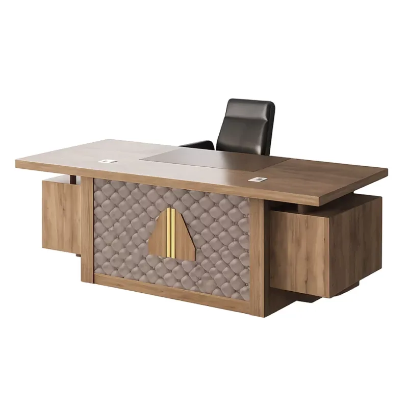 Birou Managerial Majestic 2200x900x750mm cu Panou Frontal si Sertare Suspendate