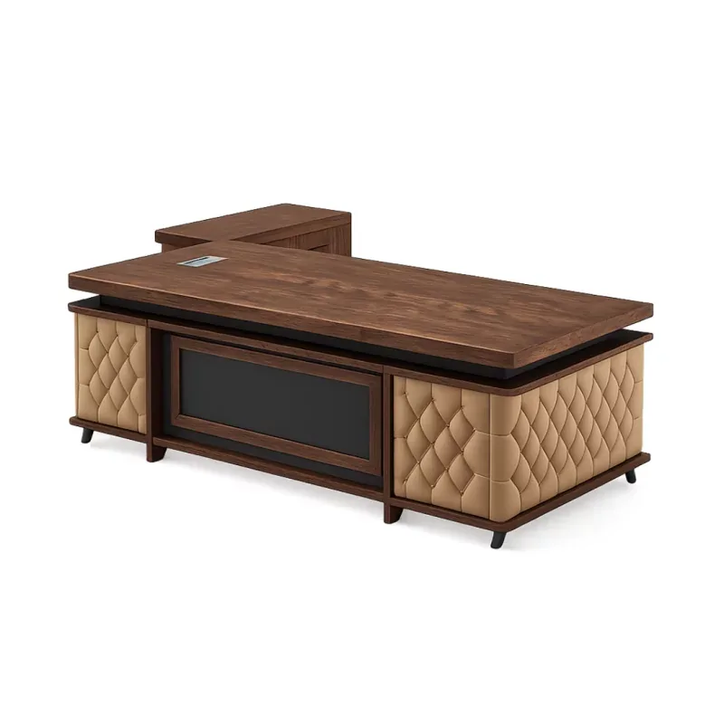 Birou Managerial Majestic cu Sertare si Dulap Lateral Mobil 2400x1000x750mm