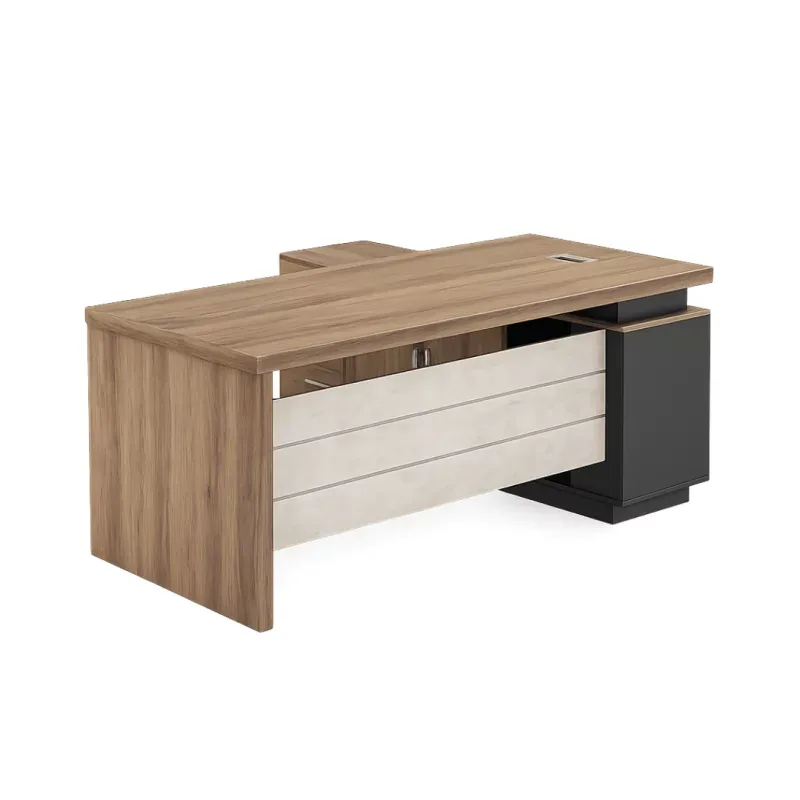 Birou Managerial Milano 160x80x75cm Melaminat Cu Dulap Lateral
