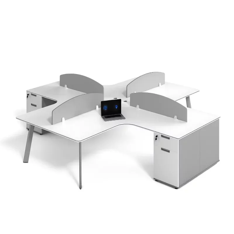 OptiSpace Birou Operational 4 Posturi cu Dulapuri Integrate 280x280x75cm