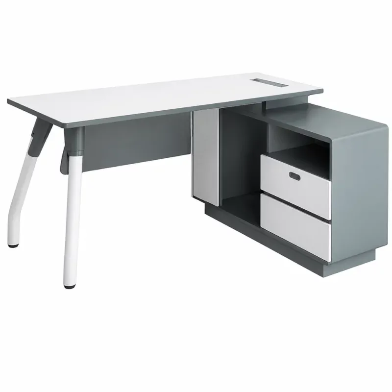 Birou Sienna Line Blat Melamina Dulap Lateral Fix 1200x1200x450mm Gri