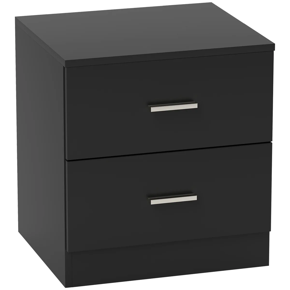 Noptieră HOMCOM Cu 2 Sertare 45x39.5x49 cm Negru