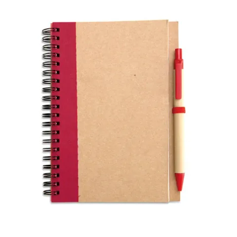Bloc Notes cu Pix Midocean B6 140 Pagini cu Spirala Reciclat