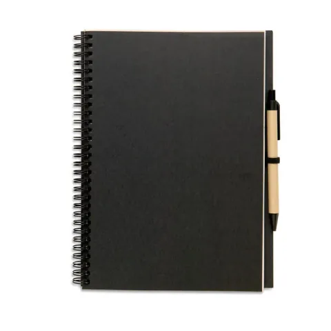 Bloc Notes Midocean cu Pix si Spirala 140 Pagini Hartie Reciclata