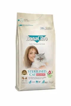 BonaCibo Adult Cat Sterilised Urinary Care cu Somon 2kg
