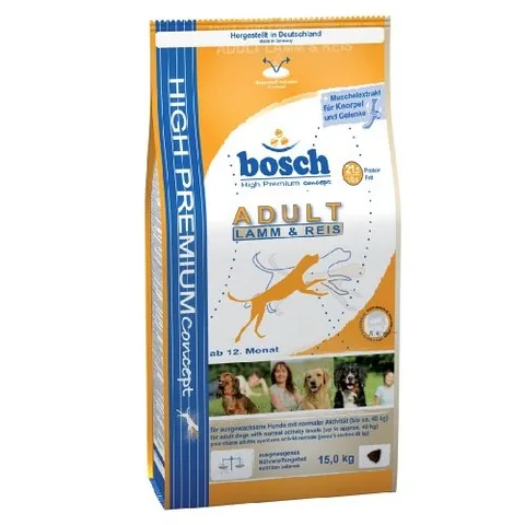 Hrana Uscata pentru Caini Bosch Adult Miel si Orez 15kg