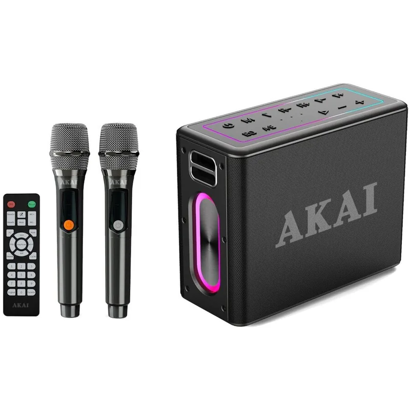 Boxa Portabila Akai 80W 2 Microfoane