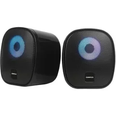 Boxe Omega Stereo 2.0 6W RMS RGB USB 3.5mm Negru Rotund