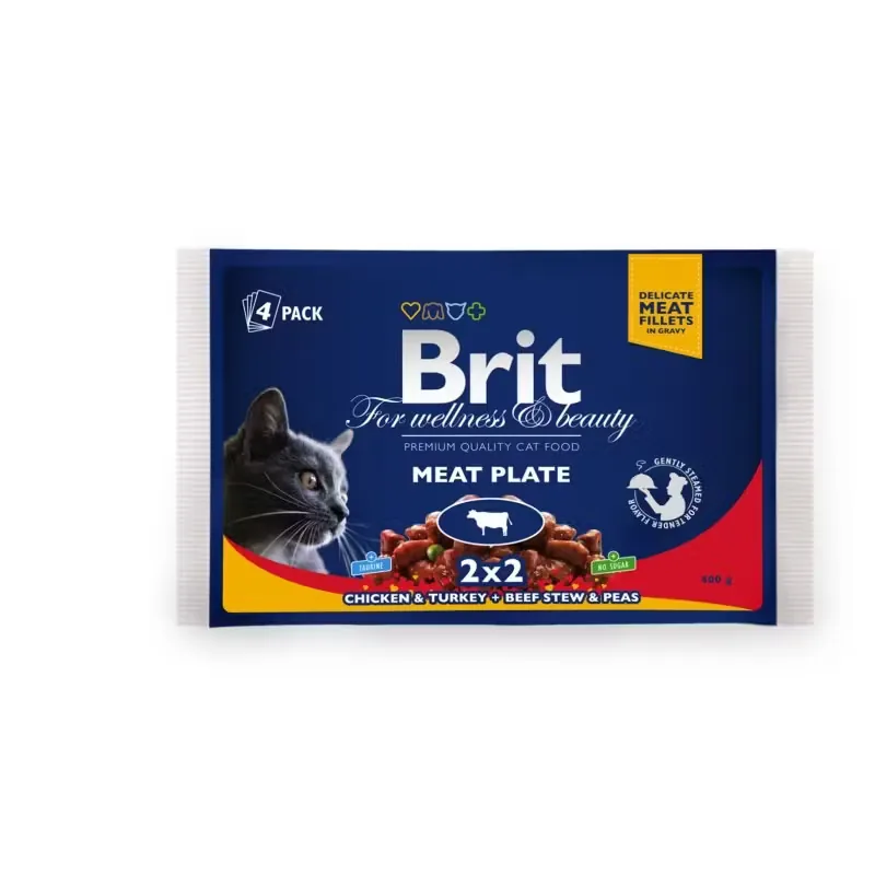 Hrana Umeda pentru Pisici Brit Premium Multipack Felii de Carne 4x100g