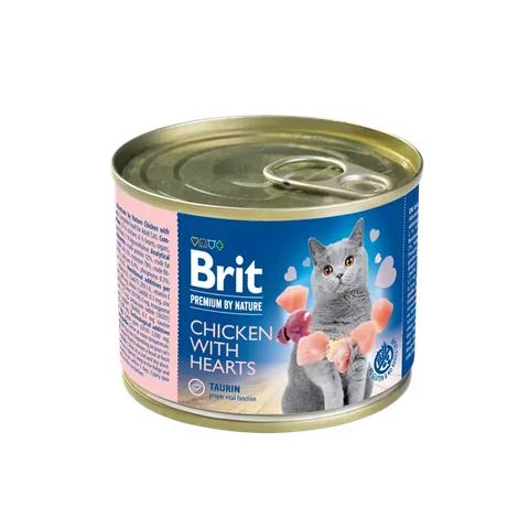 Pate pentru Pisici Adulte Brit Premium By Nature Pui cu Inimi 200g