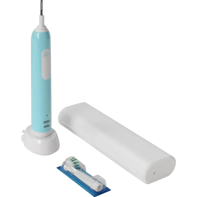 Braun Oral-B Pro 1 Cross Action Caribbean Blue with Travel Case