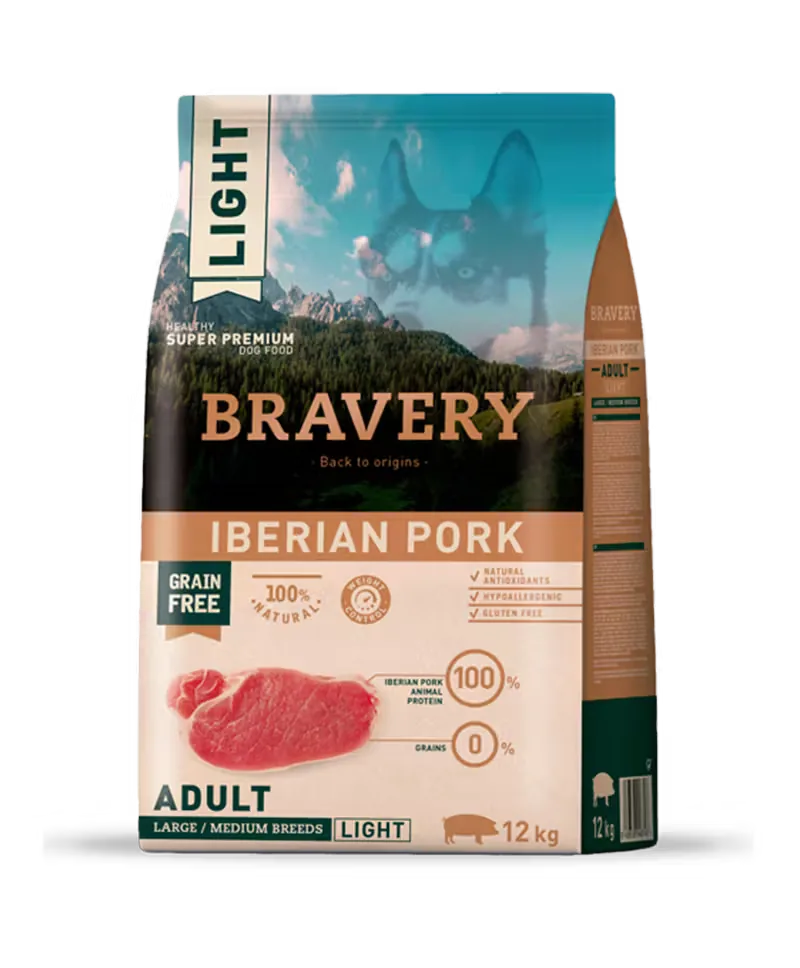 Hrana Uscata pentru Caini Bravery Dog Adult Medie-Mare Porc Iberic 12kg