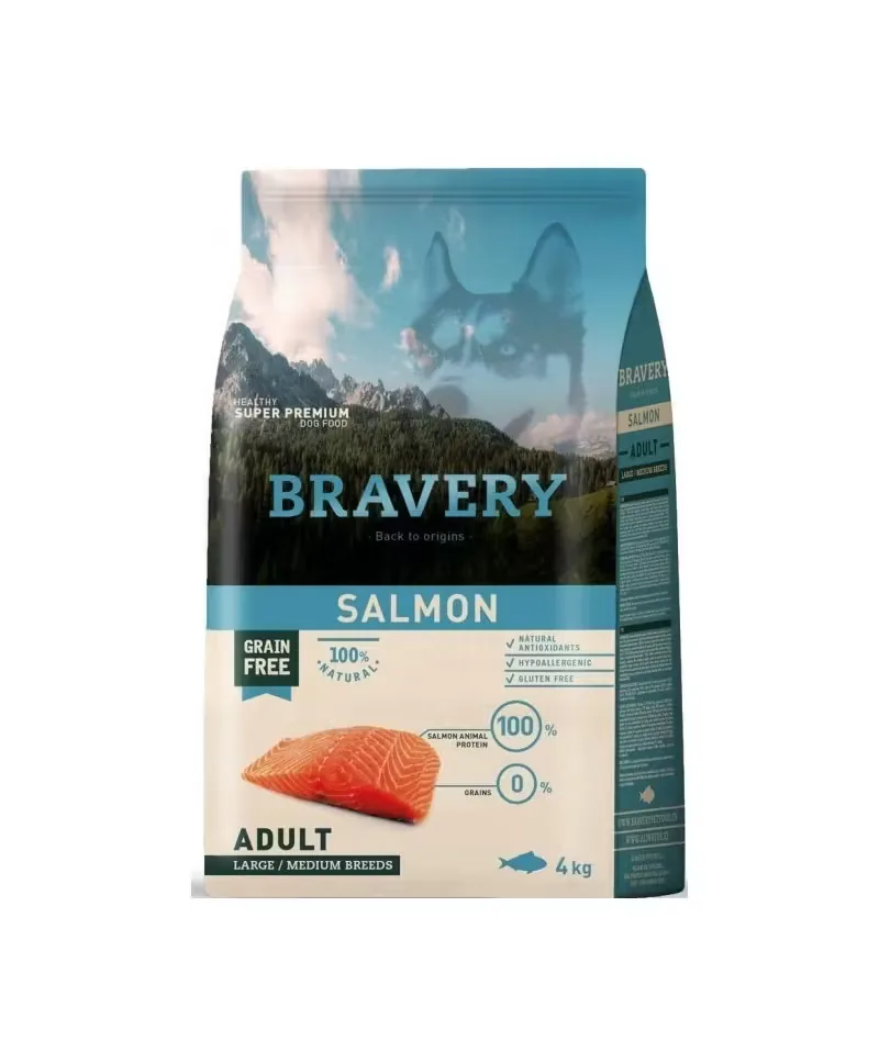 Hrana Uscata pentru Câini Bravery Dog Large-Medium Adult Somon 4kg