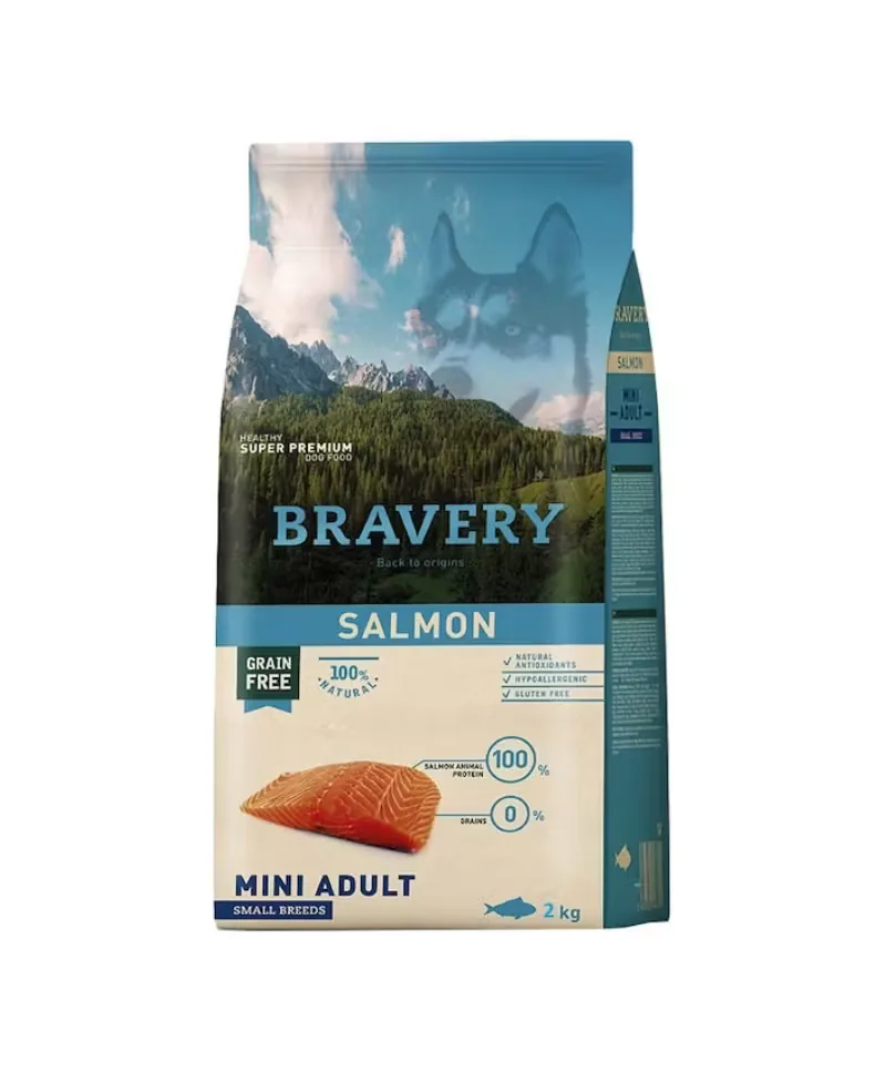 Hrana Uscata pentru Caini Bravery Mini Adult Somon 2kg