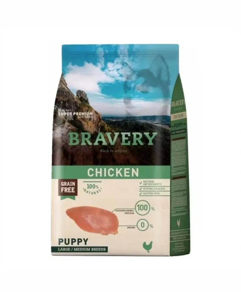 Hrana Uscata pentru Caini Bravery Dog Large-Medium Puppy Pui 12kg