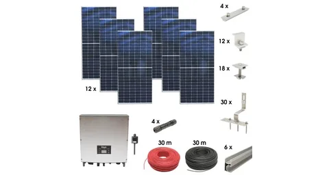 Breckner Kit Solar Fotovoltaic On-Grid Monofazic 5KW 12x450W WiFi Fixare Tigla
