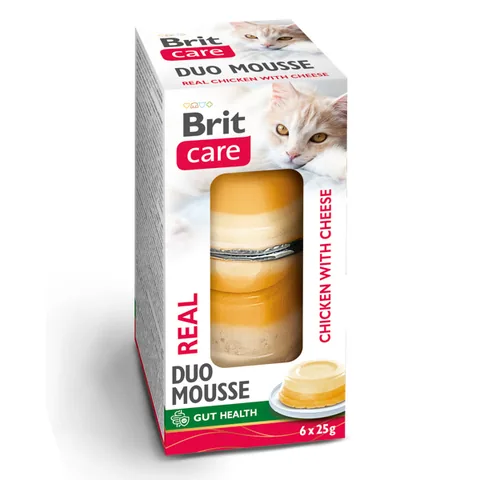 Brit Care Cat Double Layer Mousse Real Chicken and Chicken with Cheese 6x25g