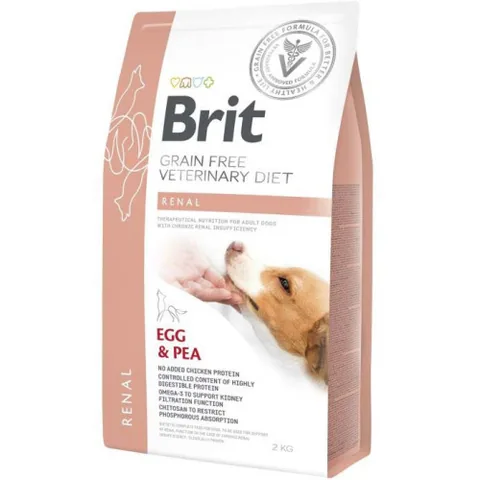 Brit Grain Free Veterinary Diet Renal Caini Pachet 2x2kg