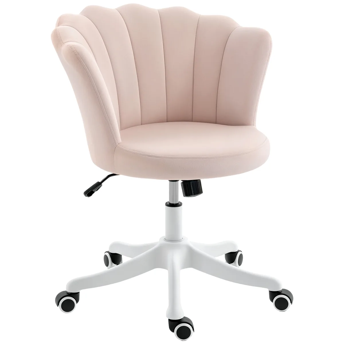 Scaun de Birou HOMCOM Catifea Spătar Petală Roz 921-765V02PK