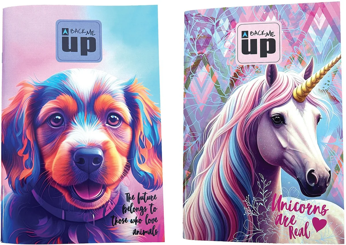 Caiet Back Me Up Pastel Unicorn sau Pastel Puppy B5 40 Coli Sortiment