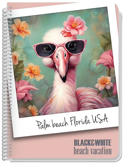 Caiet Black&White Beach Vacation A4 105 File Rinduri Late cu Spirala Sortiment