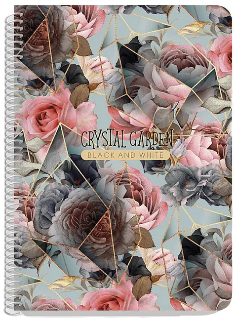 Caiet Black&White Crystal Garden A4 80 Foi cu Spira Sortiment