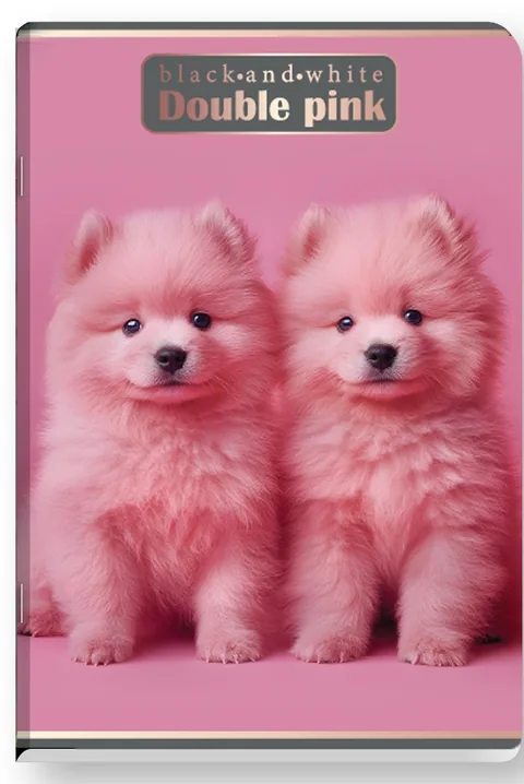 Caiet Black&White Double Pink A5 40 Foi Patrate Mici Sortiment