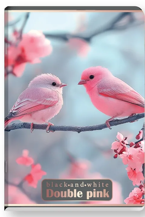 Caiet Black&White Double Pink A5 40 Foi Rânduri Largi