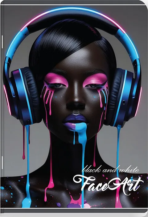Caiet Black&White Face Art A4 80 Foi Linii Largi Sortiment