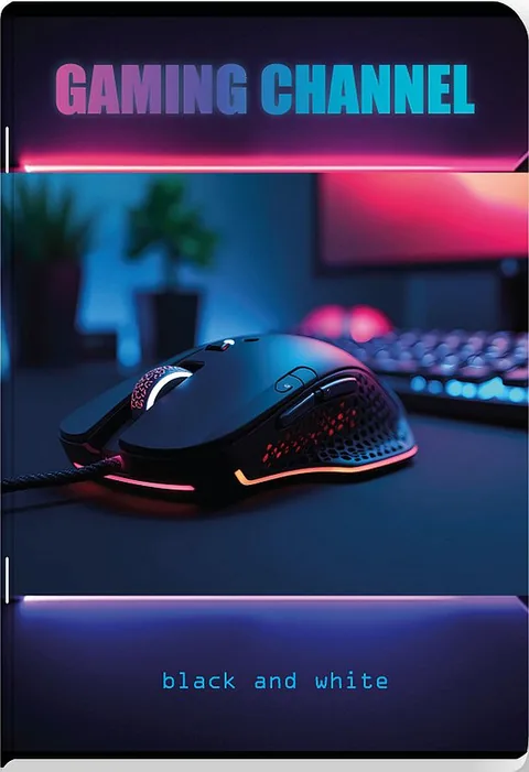 Caiet Black&White Gaming Channel A5 80 Foi Rânduri Largi Sortiment