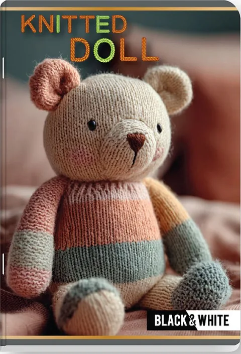 Caiet Black&White Knitted Doll A5 24 File Rânduri Largi Sortiment