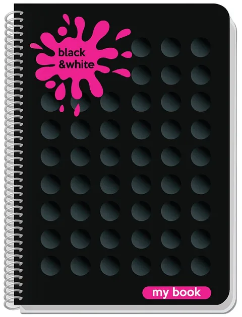 Caiet Black&White My Book B5 80 Coli cu Spirală Rânduri Late