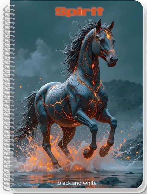 Caiet Black&White Spirit A5 80 Foi Spiralat Sortiment