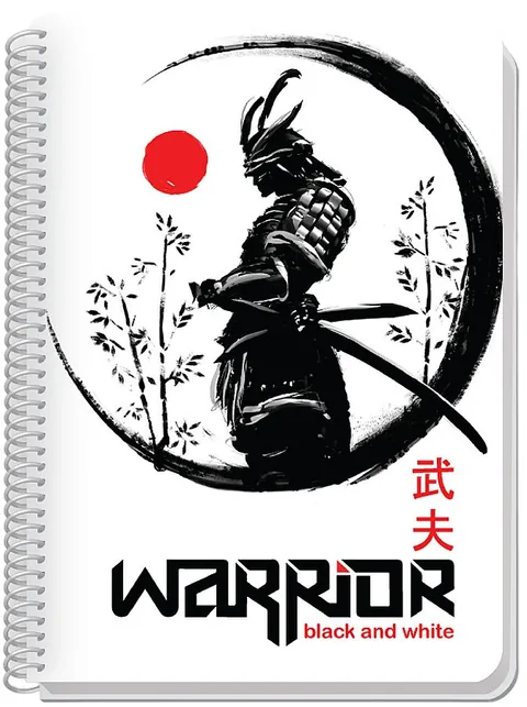 Caiet Black&White Warrior B5 80 File Rânduri Late cu Spirală Sortiment