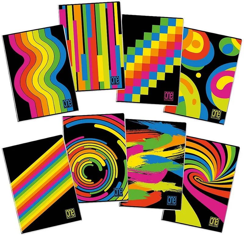 Caiet Blasetti One Color A4 42 Coli Randuri Late Negru Fluo