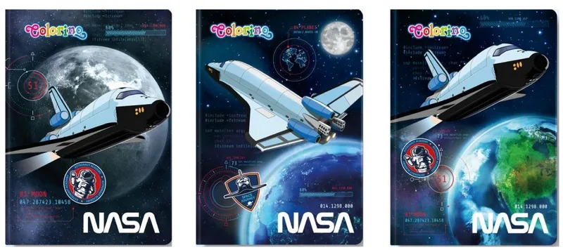Caiet Colorino NASA A5 32 Foi Linii Largi Asortiment