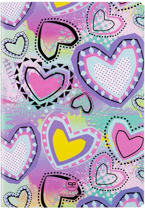 Caiet Cool Pack Pastel Hearts A5 32 Coli Randuri Inguste Colorate