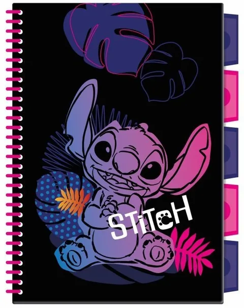 Caiet Cool Pack Stitch Black B5 100 Foi cu Spira Patrate 4 Separatoare