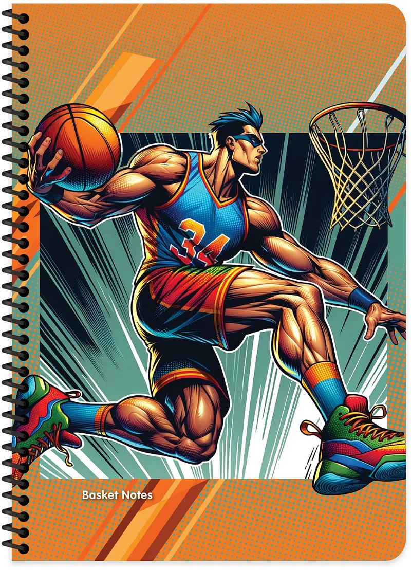 Caiet cu Spiră Keskin Color Basketball A4 80 Foi Linii Largi Sortiment