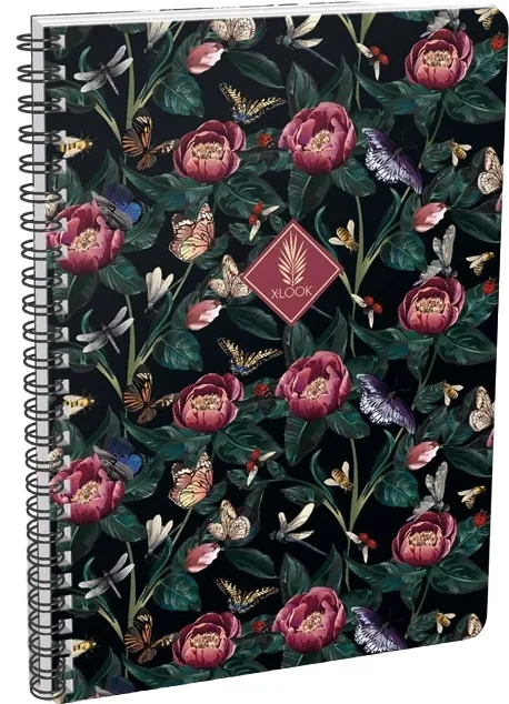 Caiet cu Spiră Lizzy Card Xrcise Look Peonies A4 Pătrate Mici