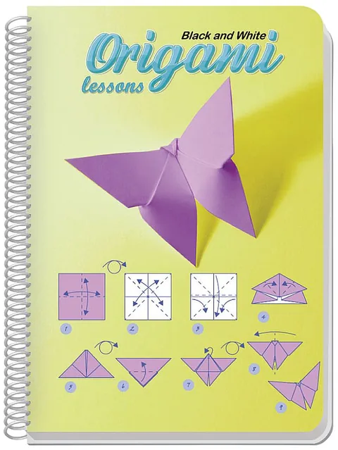 Caiet cu Spirala Black & White Origami B5 80 Coli Randuri Late Sortiment