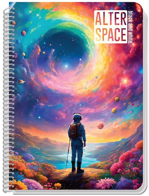Caiet cu Spirala Black&White Alter Space A5 80 Coli Randuri Late Sortiment