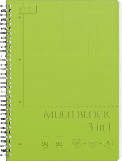 Caiet cu Spirala Ilijanum Multiblock A4 90 Foi Sortiment