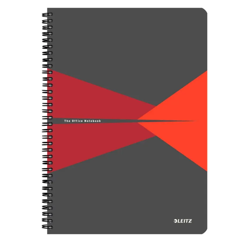 Caiet de Birou Leitz Office A4 90 File cu Spira Matematica Rosu