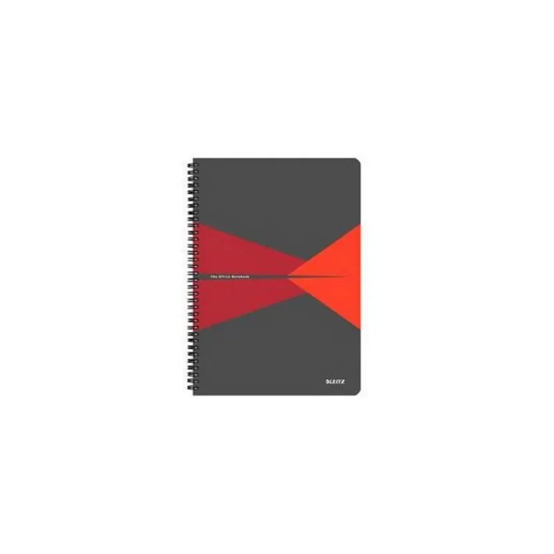 Caiet de Birou Leitz Office A5 90 Coli cu Spira Matematica Rosu