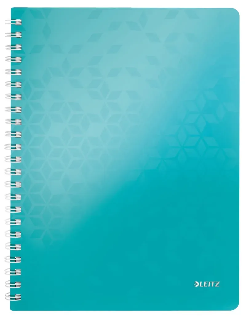 Caiet de Birou Leitz WOW A4 80 Coli cu Spira Matematica Turcoaz Metalizat