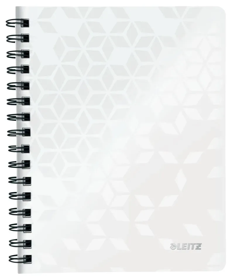 Caiet de Birou Leitz WOW A5 80 Coli cu Spira Matematica Alb