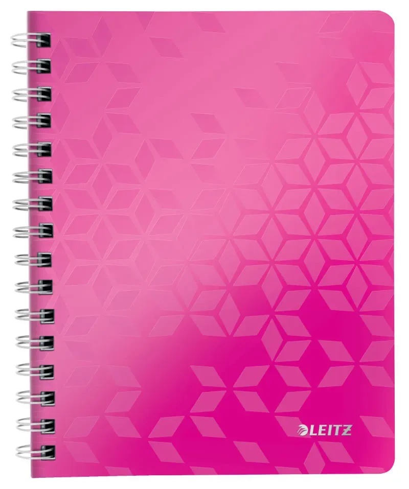 Caiet de Birou Leitz WOW A5 80 Coli cu Spira Matematica Roz